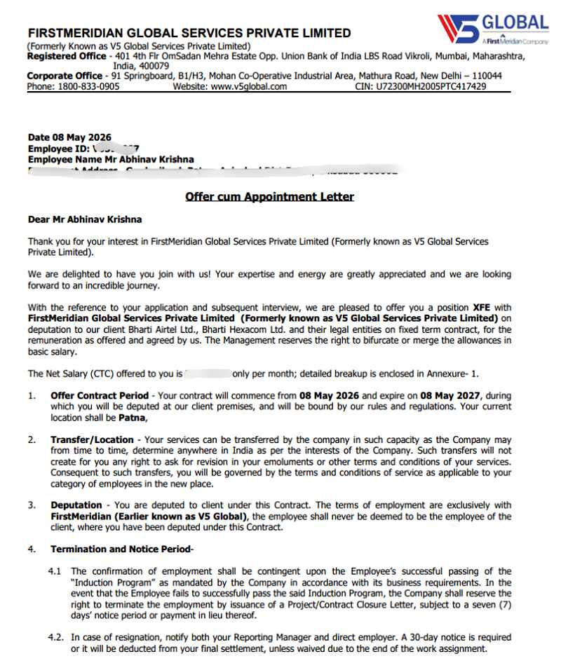 Offer letter