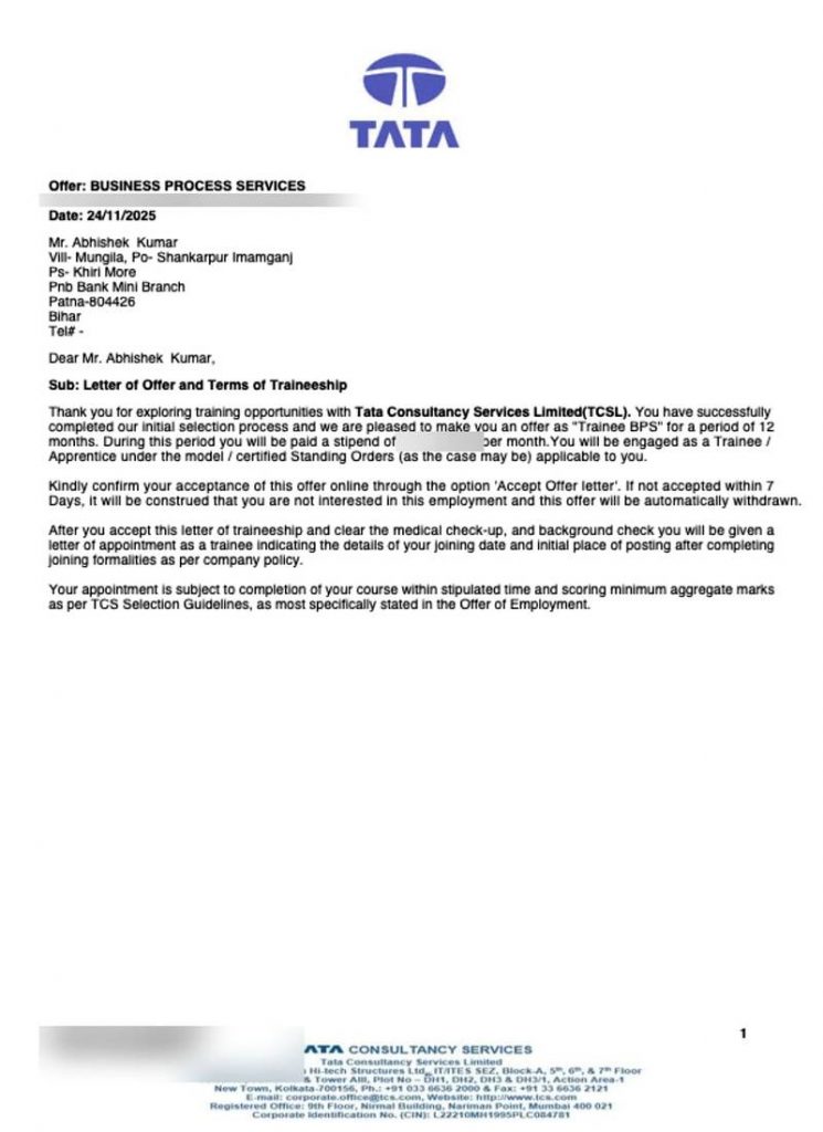 Offer letter