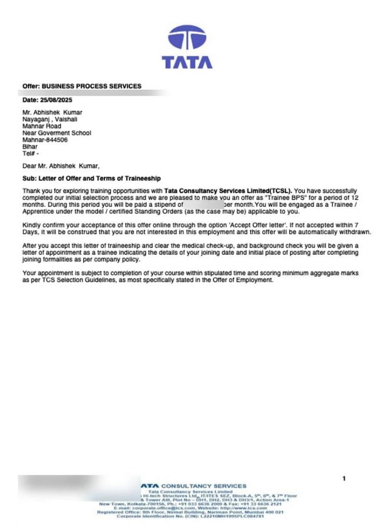 Offer letter