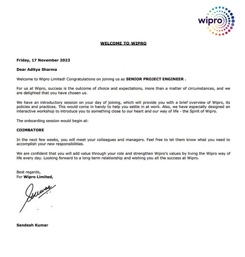 Offer letter