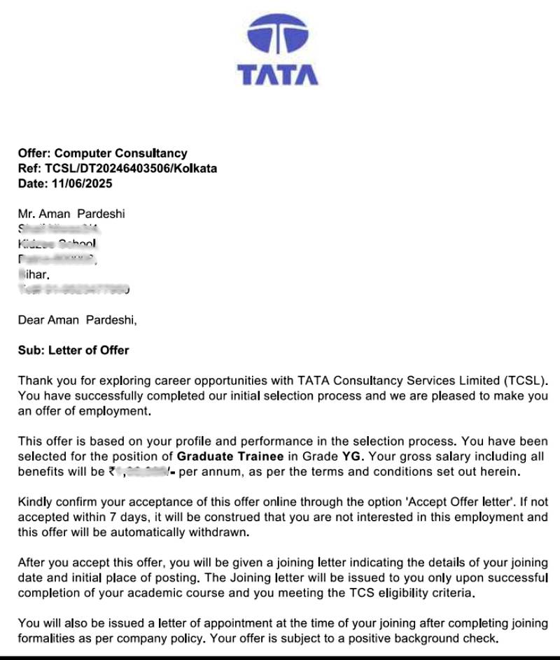 Offer letter