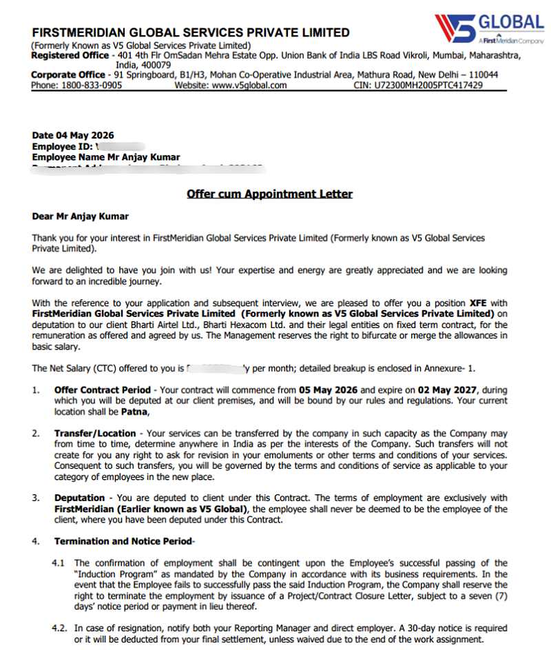 Offer letter