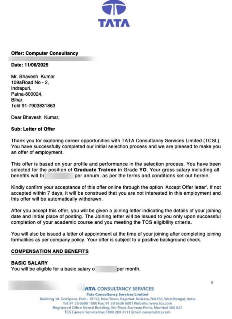 Offer letter