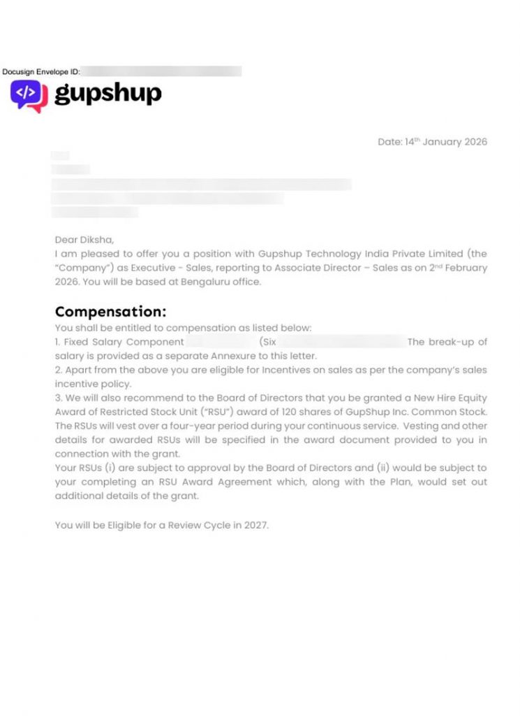 Offer letter