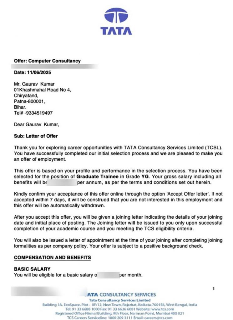 Offer letter
