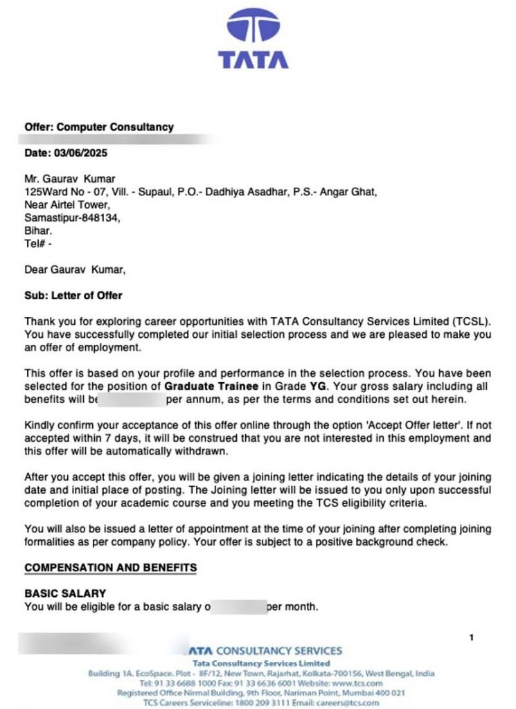 Offer letter