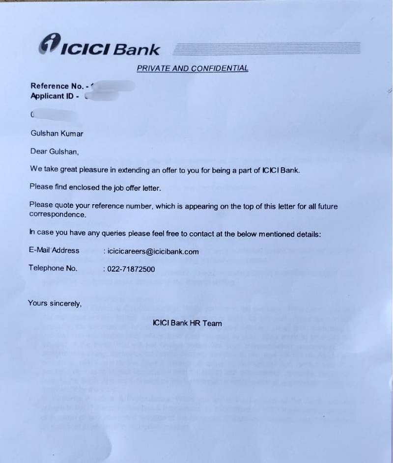 Offer letter