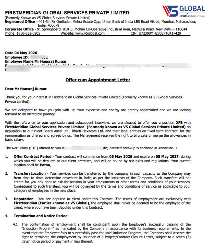 Offer letter