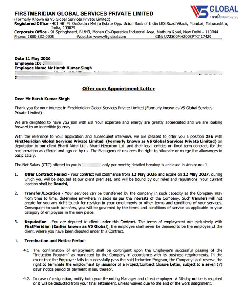Offer letter