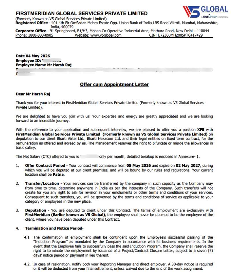 Offer letter