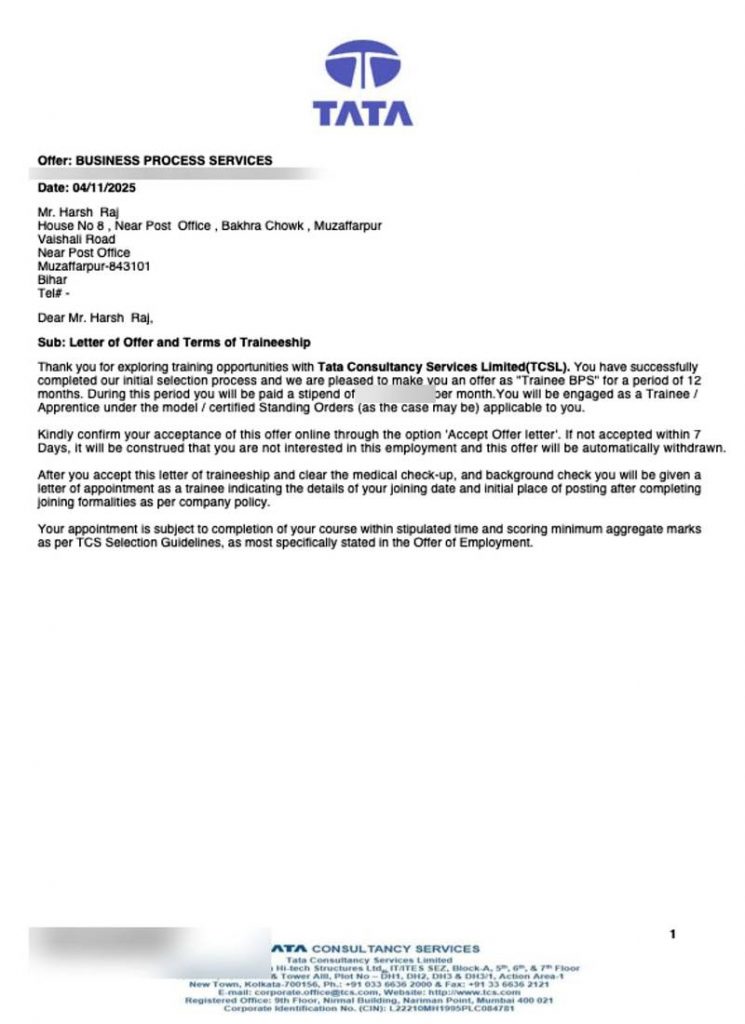 Offer letter
