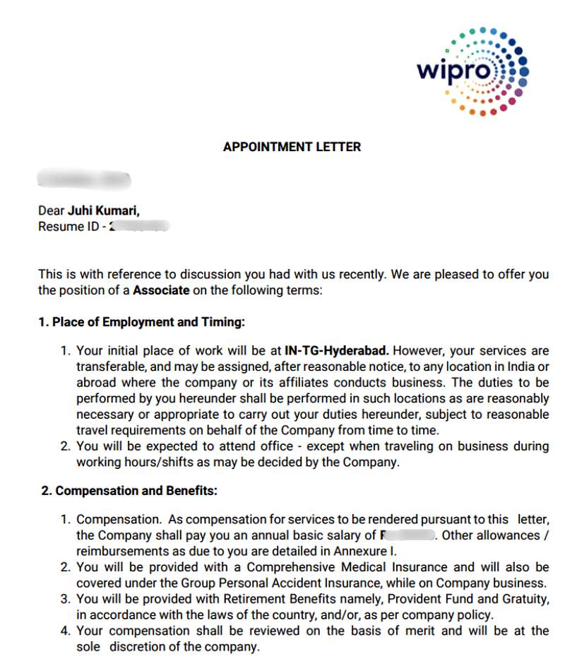Offer letter