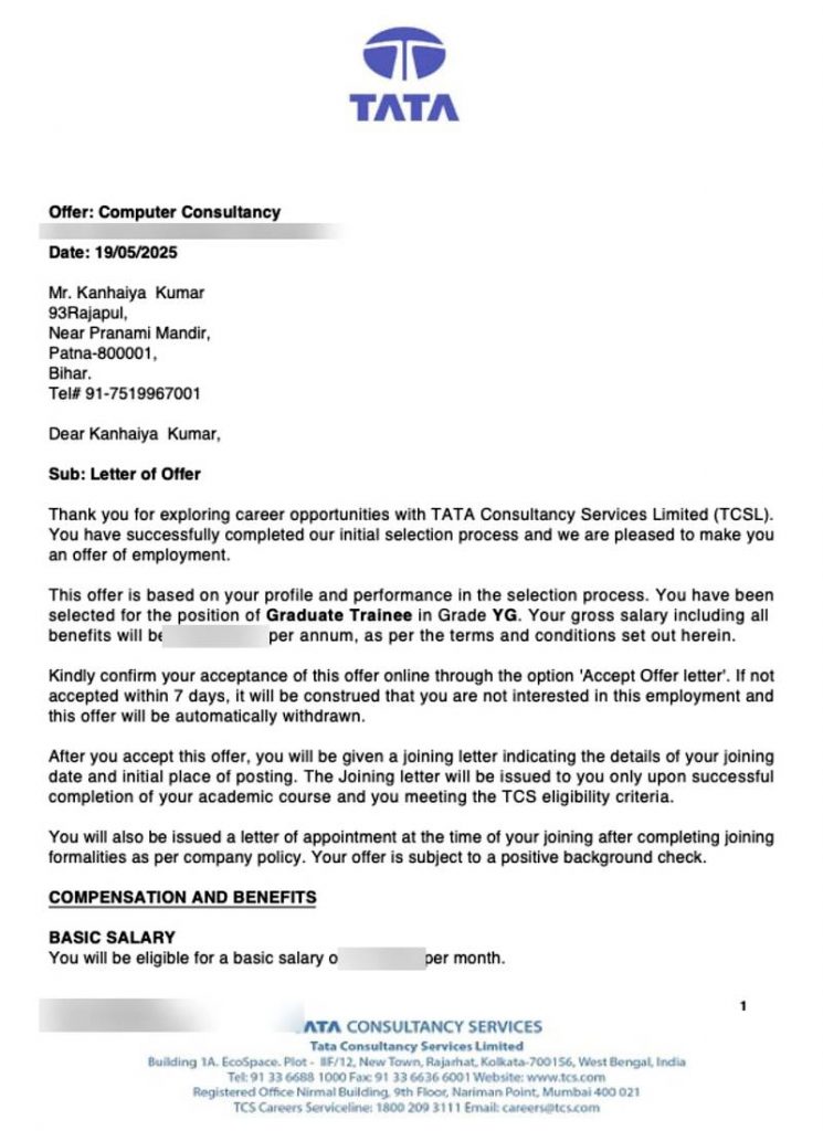 Offer letter