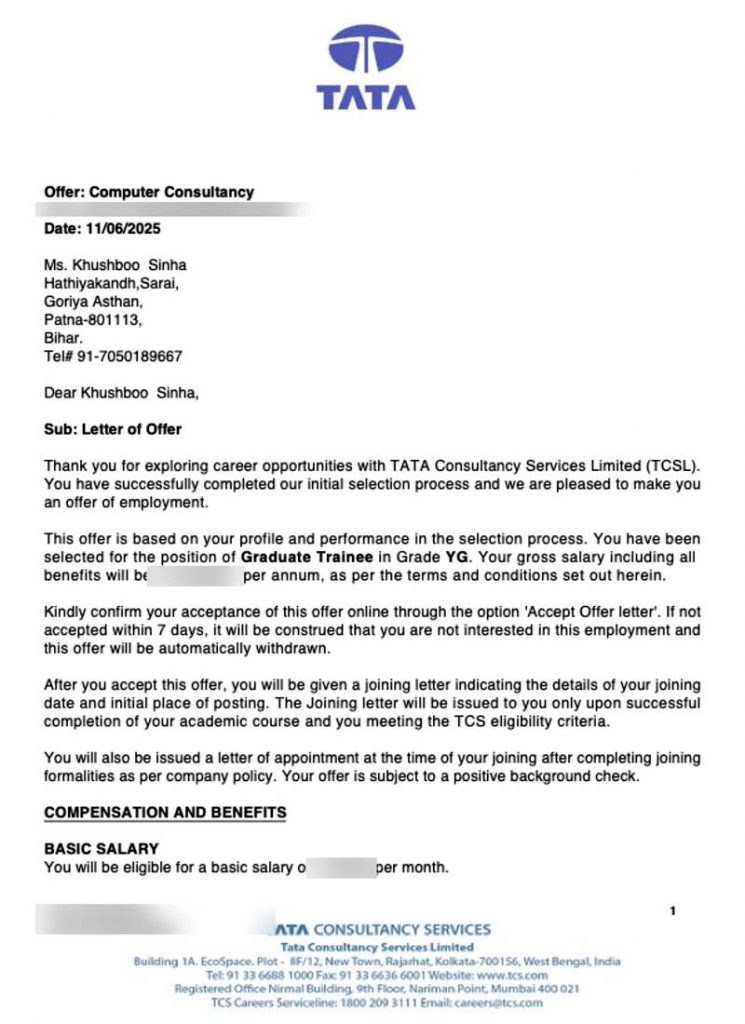 Offer letter
