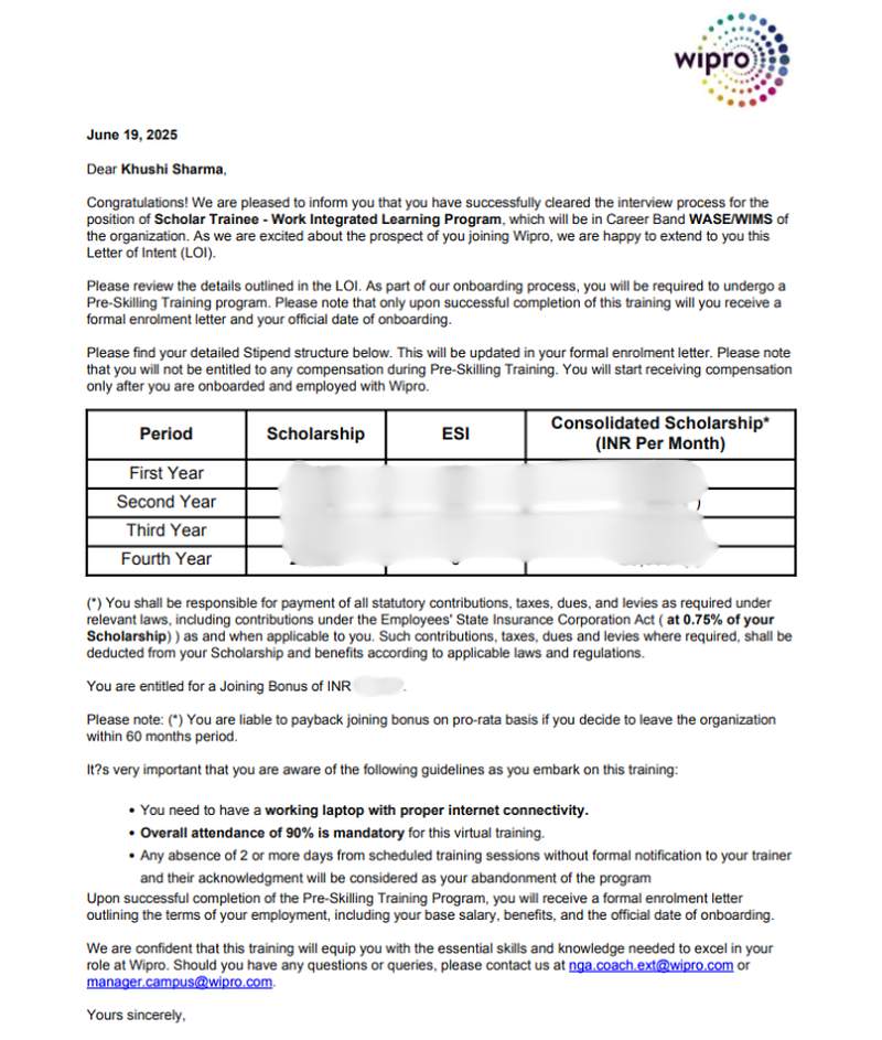 Offer letter