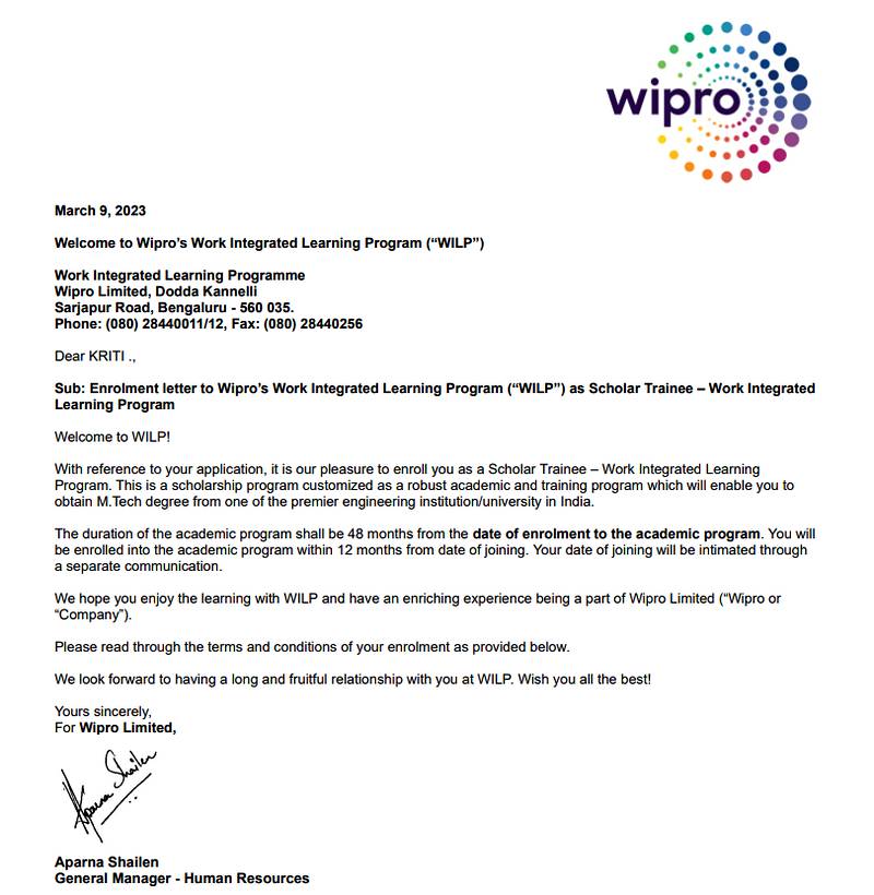 Offer letter