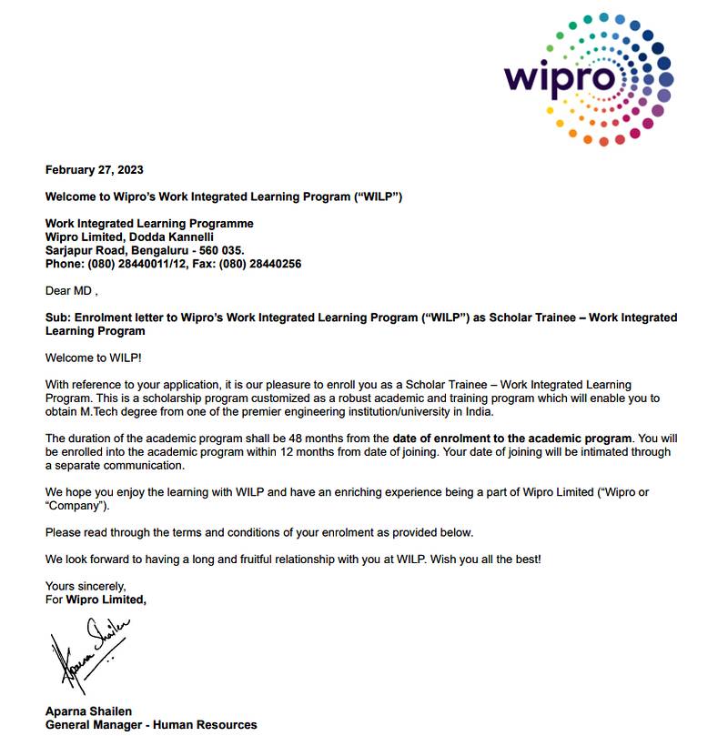 Offer letter