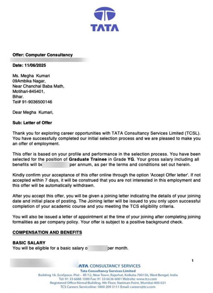 Offer letter