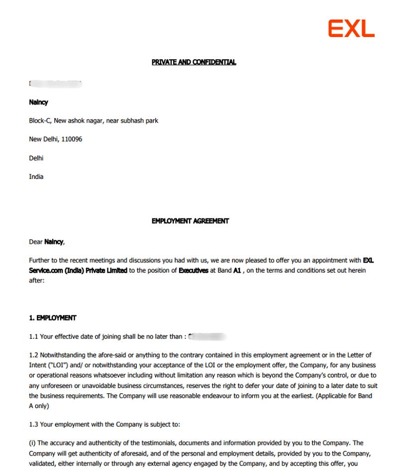 Offer letter