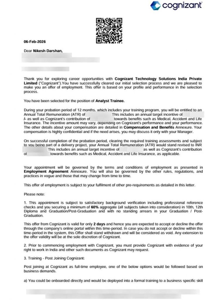 Offer letter
