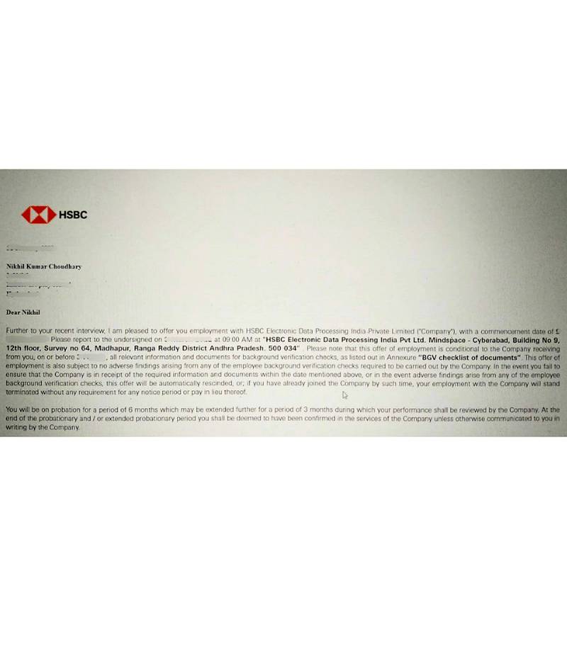 Offer letter