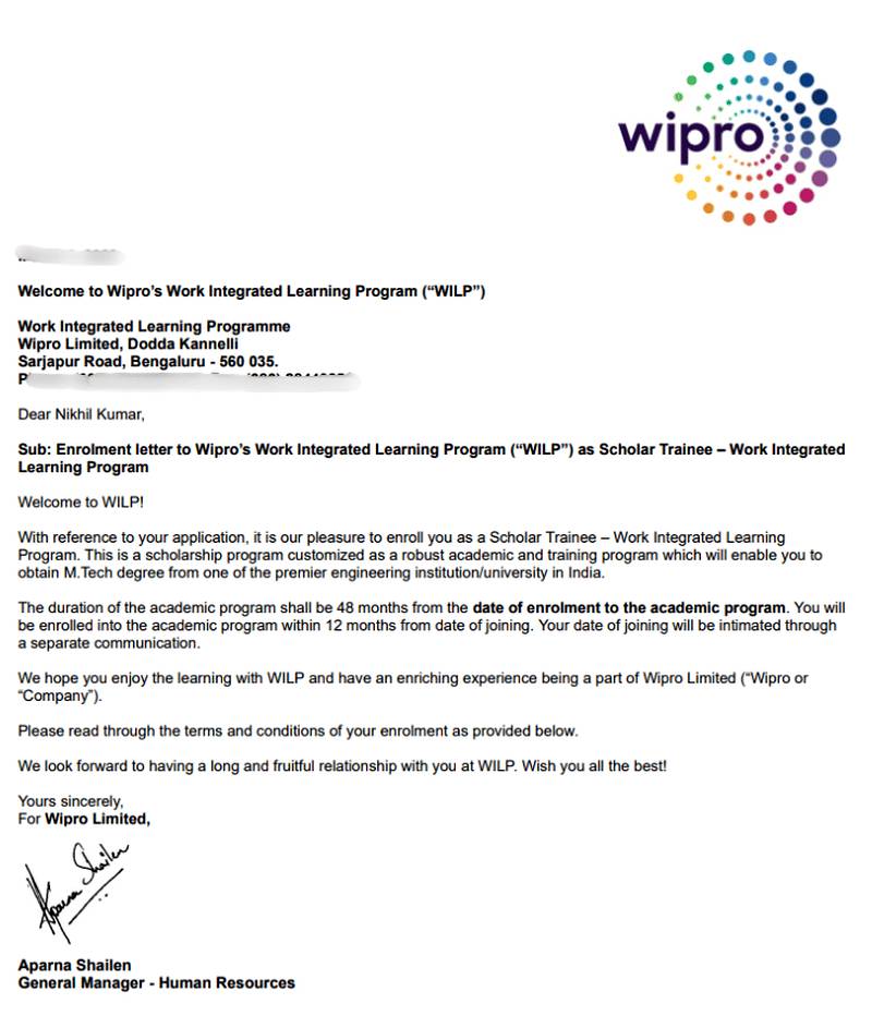 Offer letter