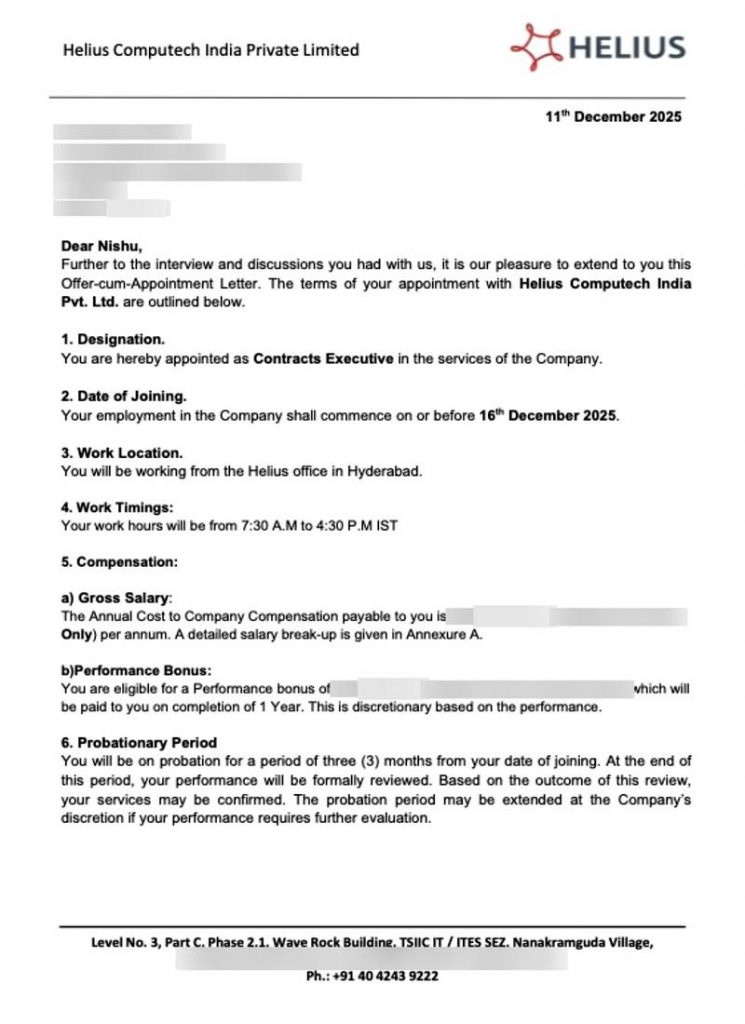 Offer letter