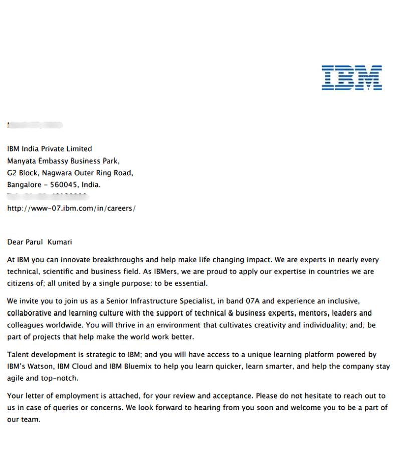 Offer letter