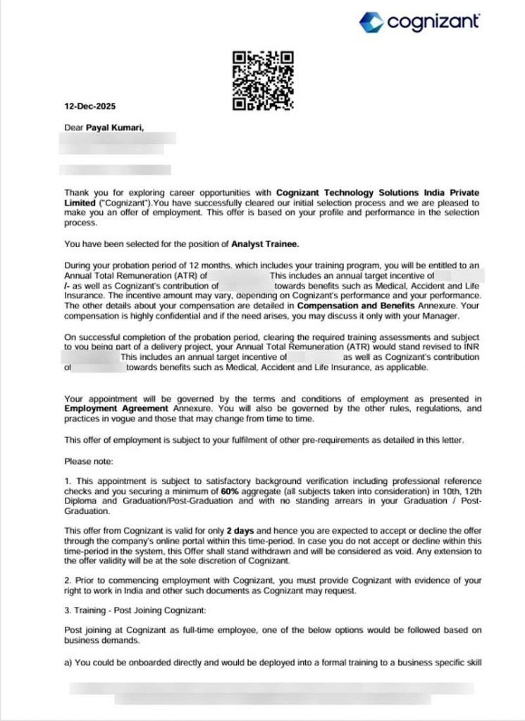 Offer letter