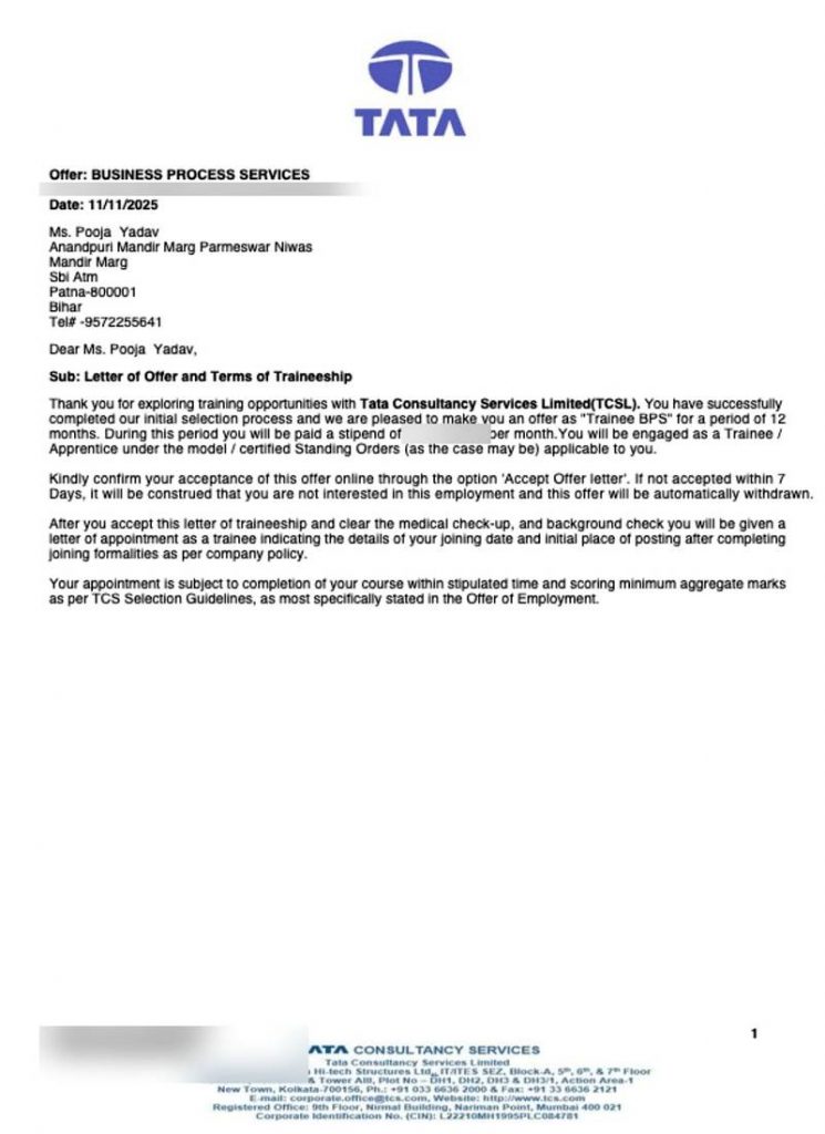 Offer letter