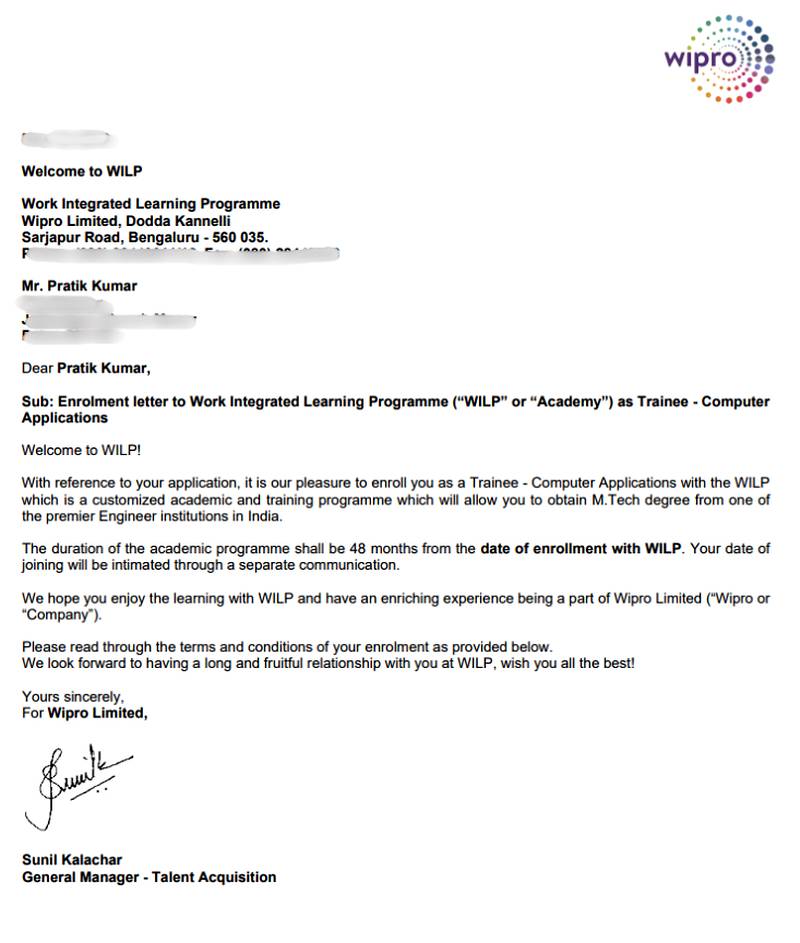Offer letter