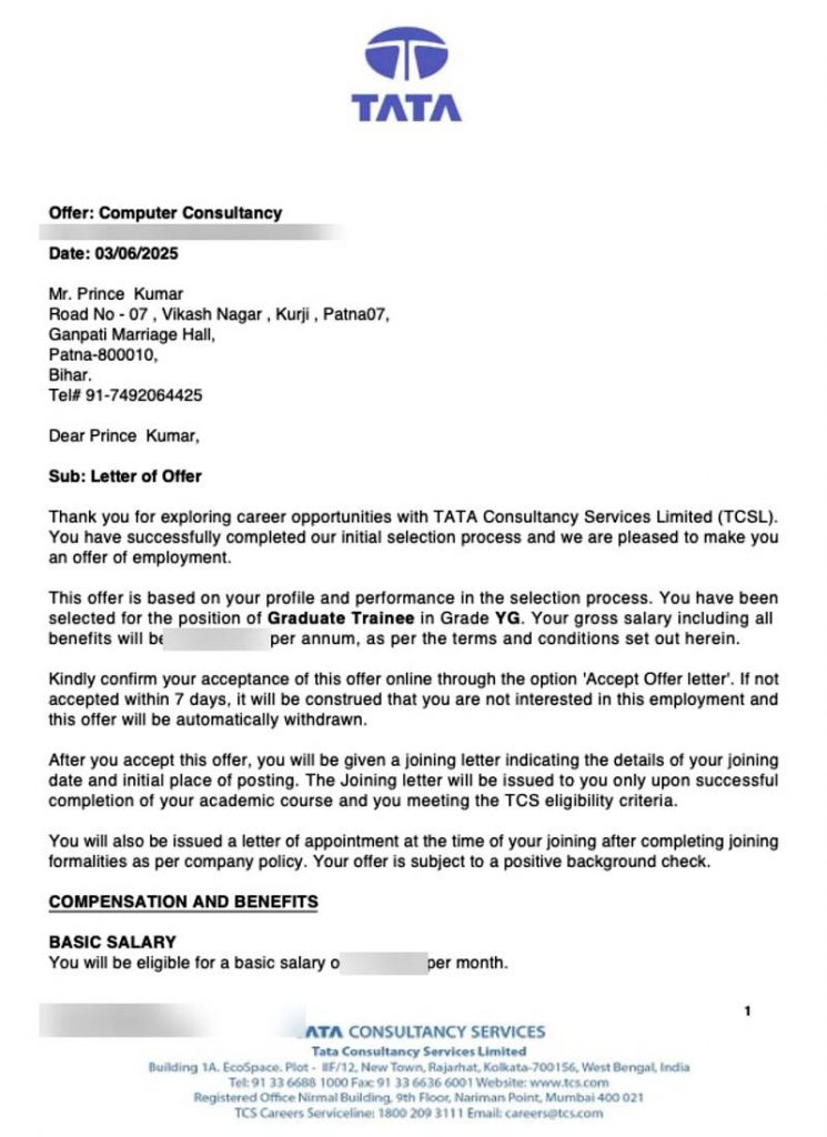 Offer letter