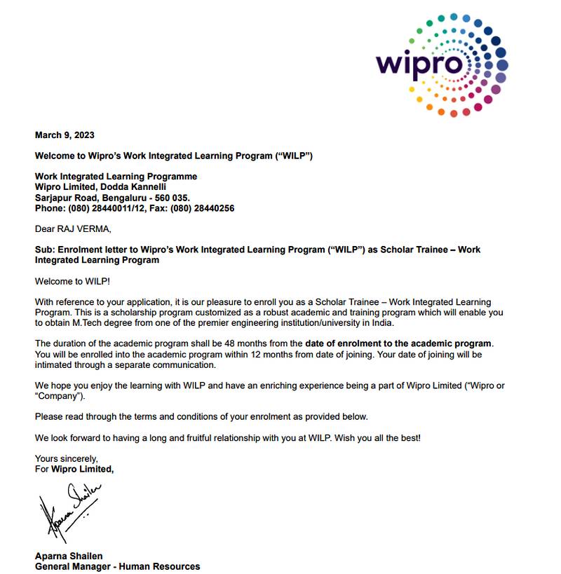 Offer letter