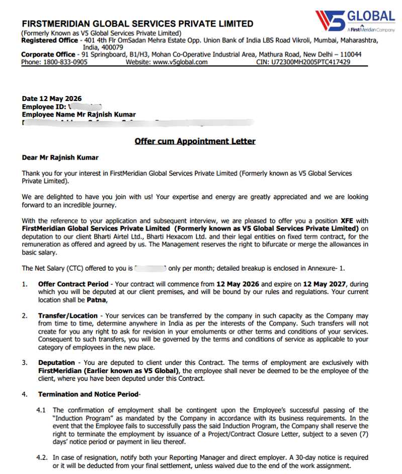Offer letter