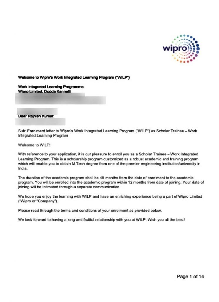Offer letter