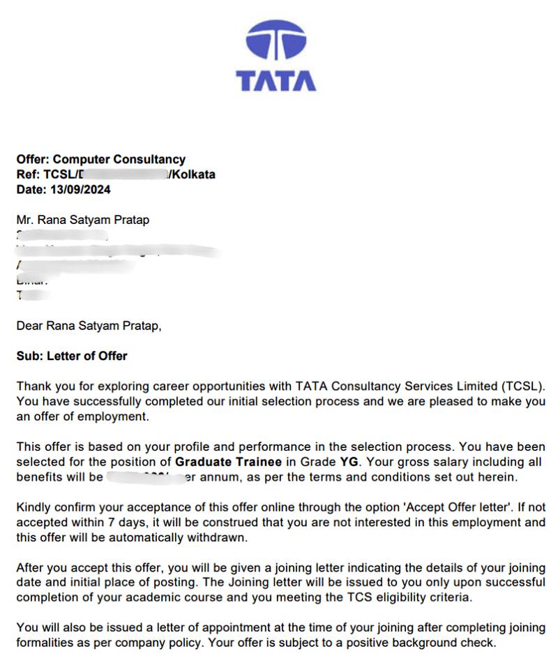 Offer letter