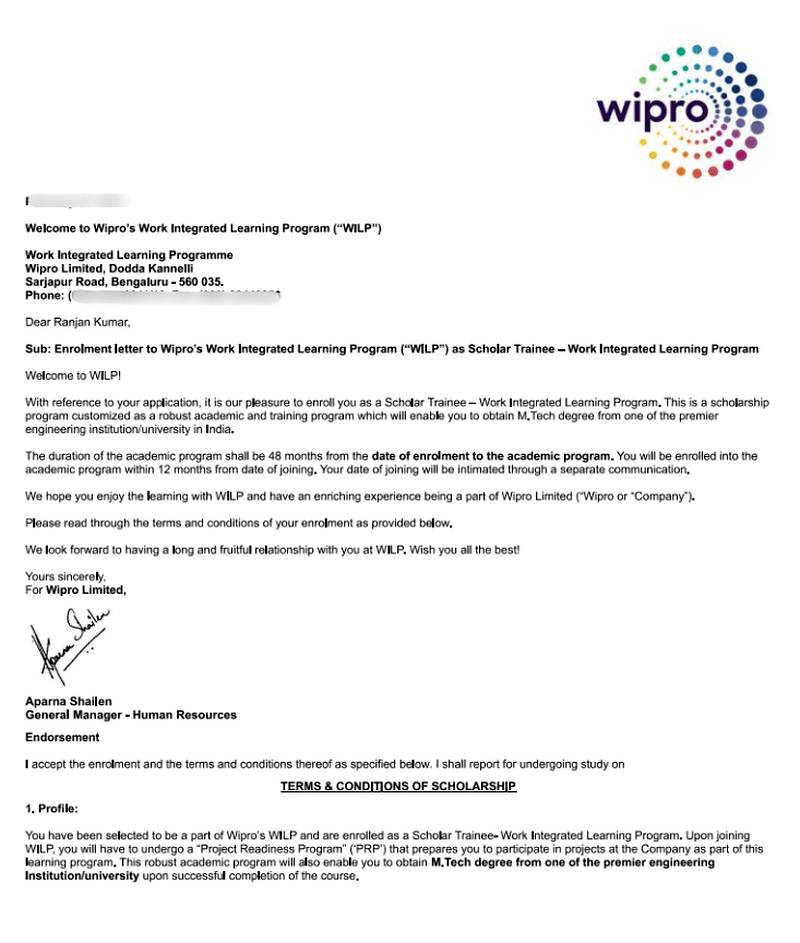 Offer letter