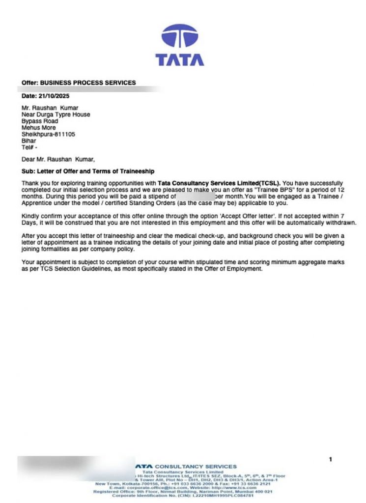 Offer letter