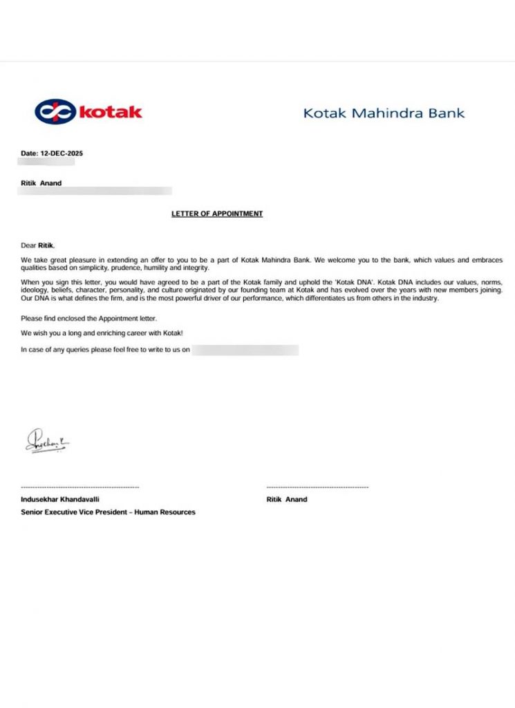 Offer letter