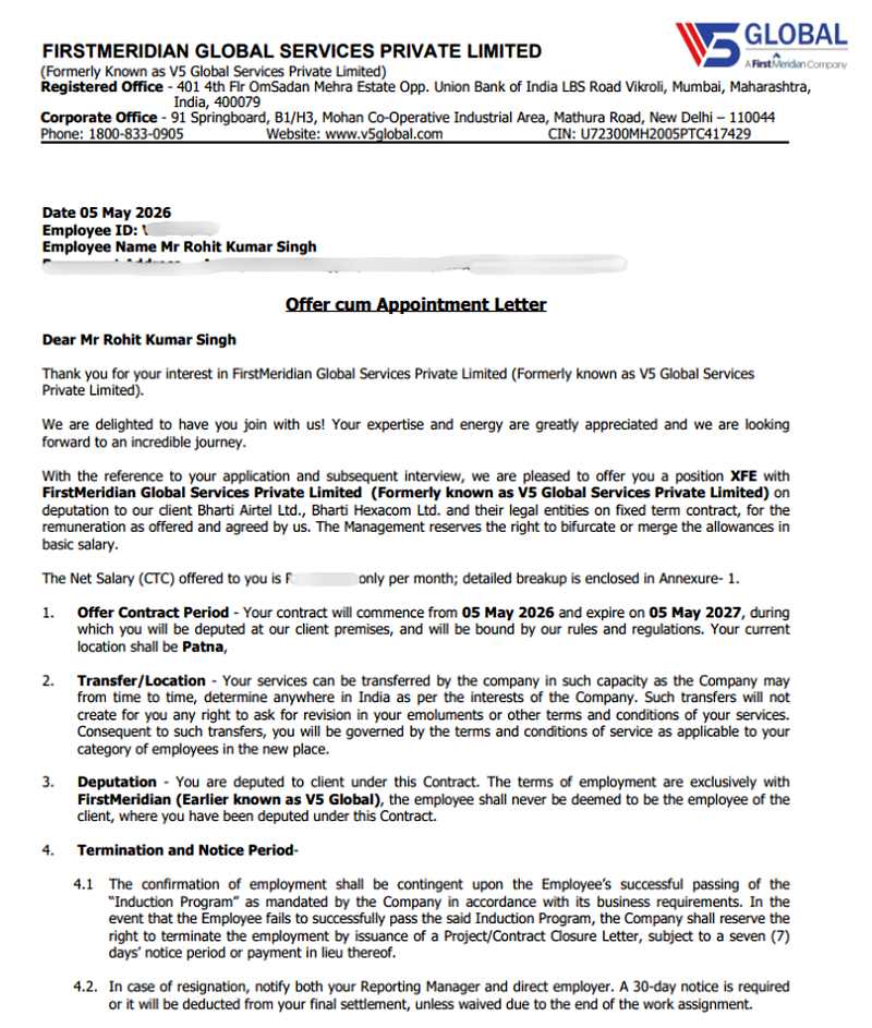 Offer letter