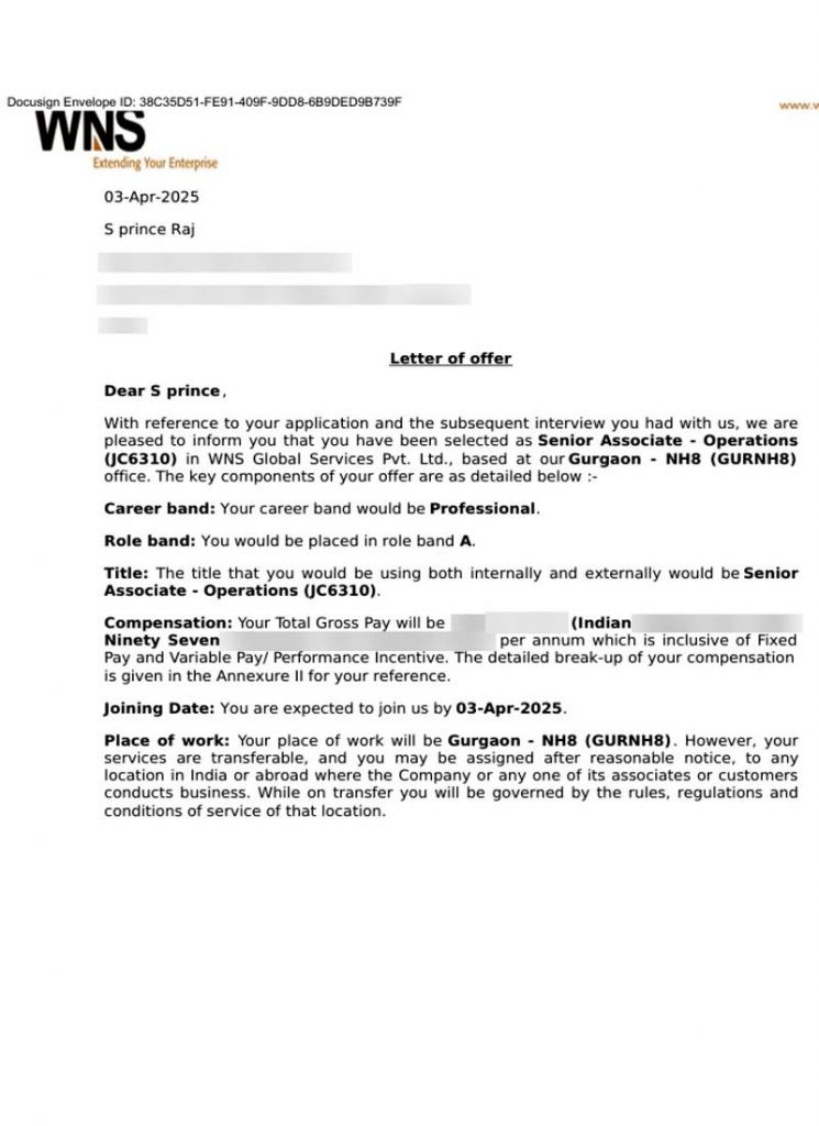 Offer letter