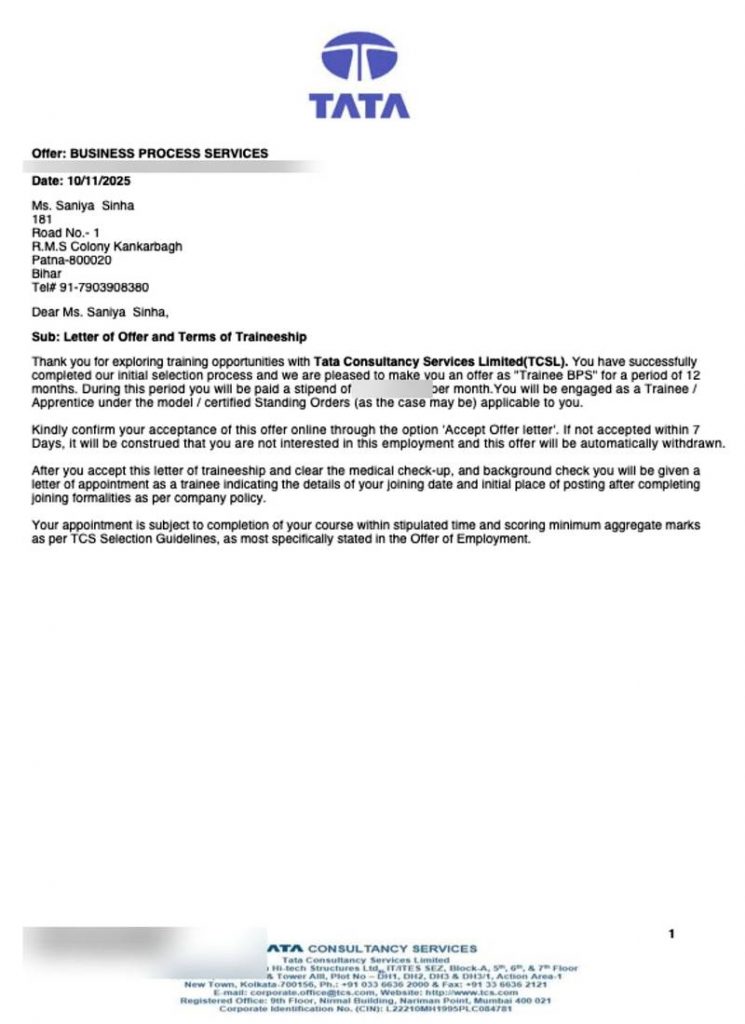 Offer letter