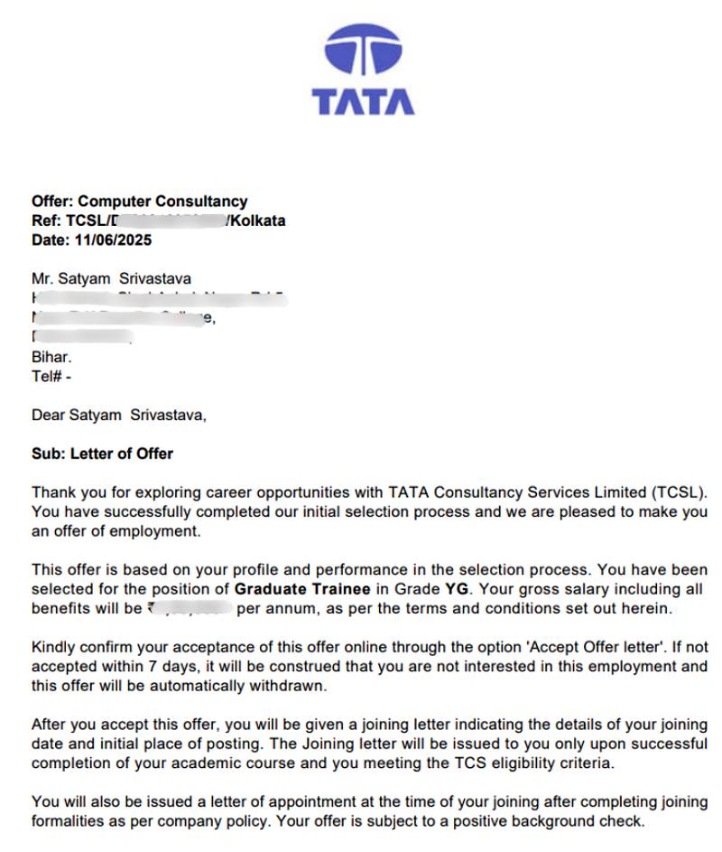 Offer letter