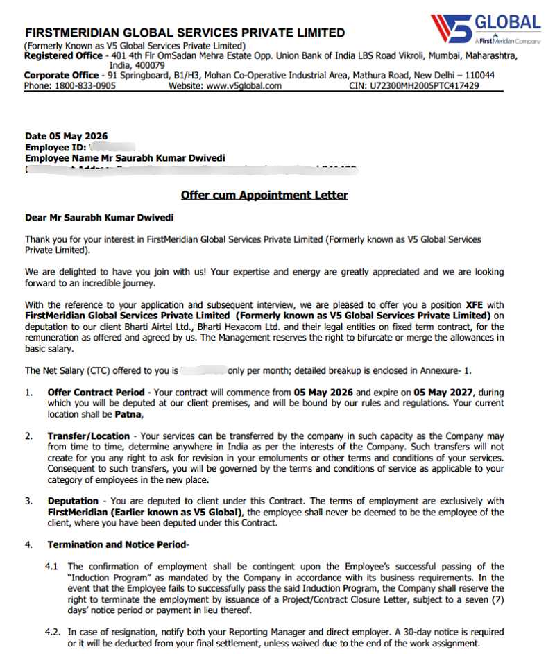 Offer letter