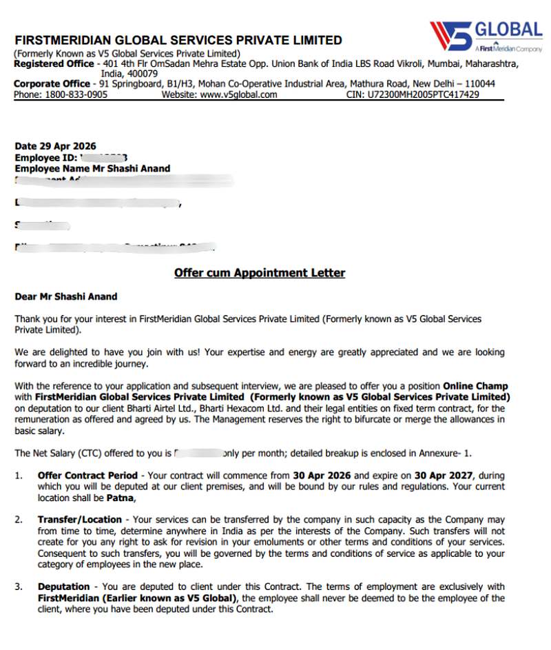 Offer letter