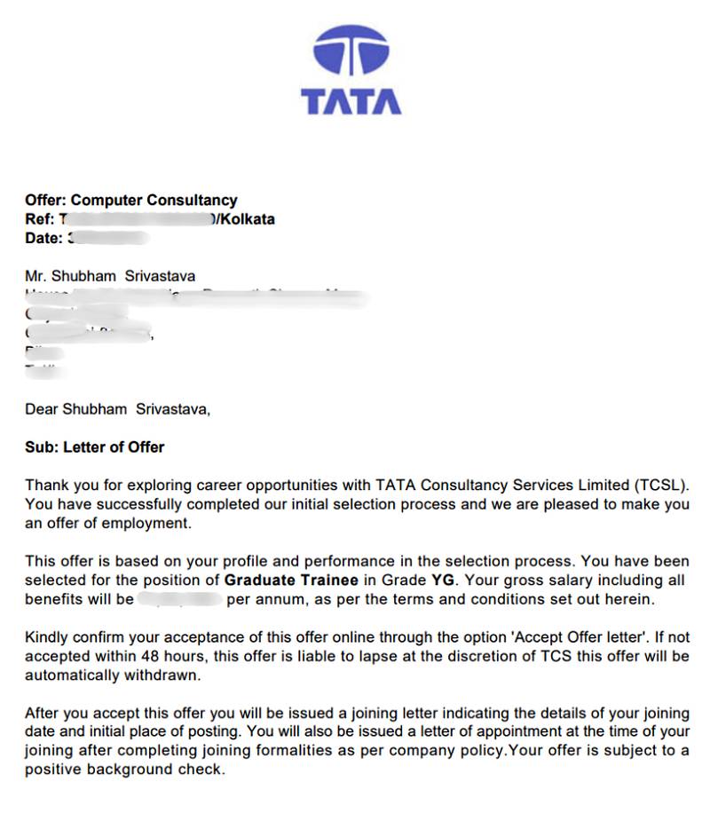 Offer letter