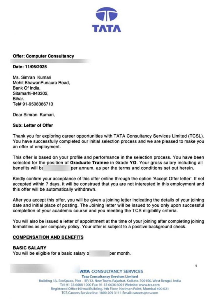 Offer letter