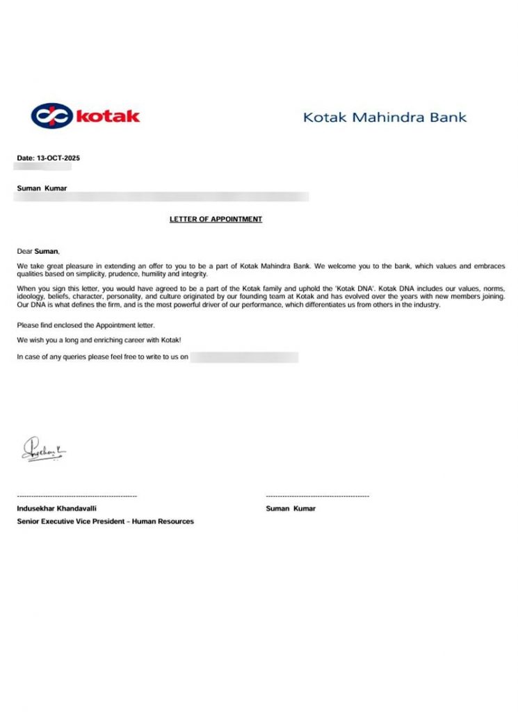 Offer letter