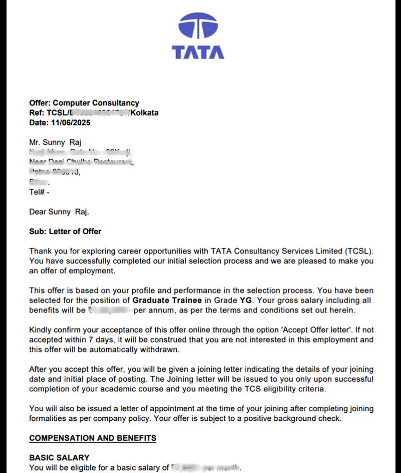 Offer letter