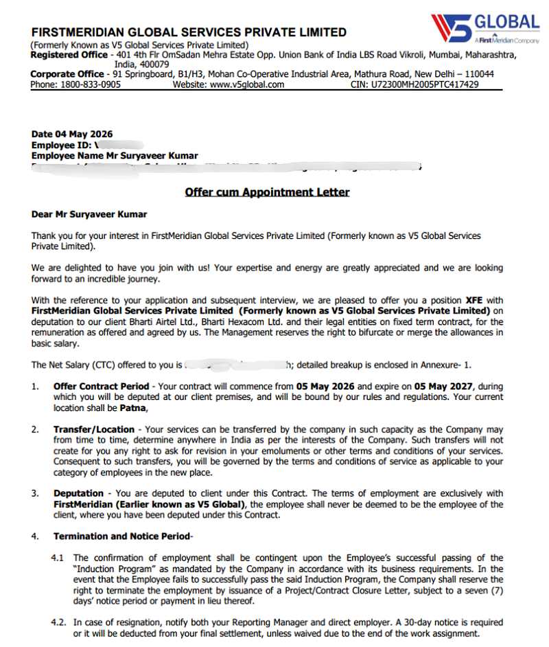 Offer letter